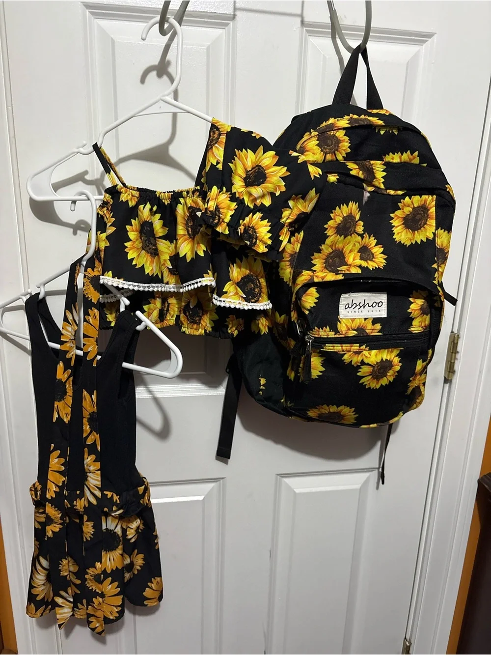 Abshoo Kids Sunflower Backpack and Matching Top - Black & Yellow